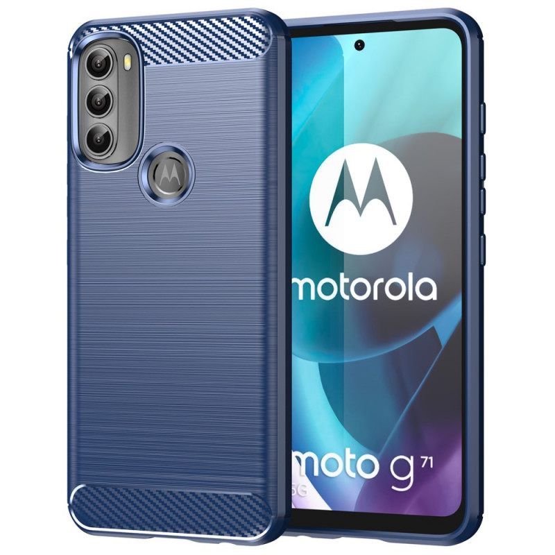 Θήκη Moto G71 5G Βουρτσισμένο Ανθρακόνημα